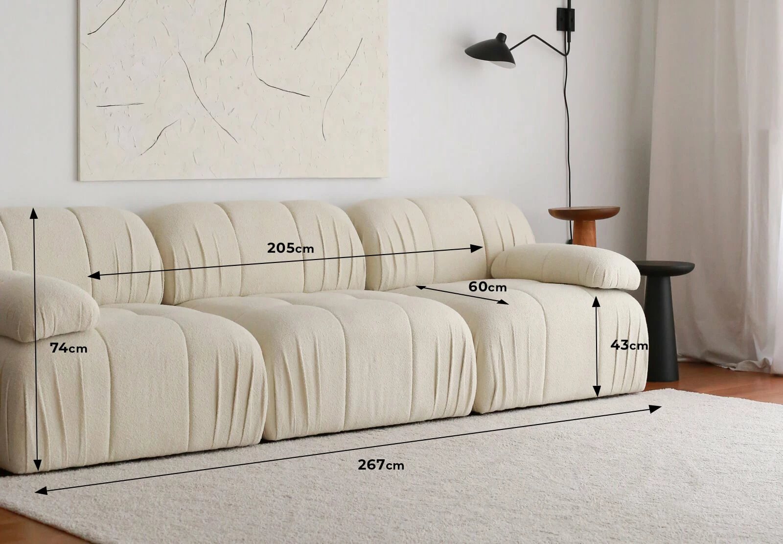 Divan treshe Atelier del Sofa, Soli 3 vende, i bardhë