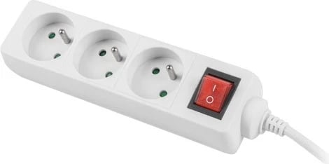 Shirit rryme Lanberg 3M i bardhë, 3x 230V PL, me switch