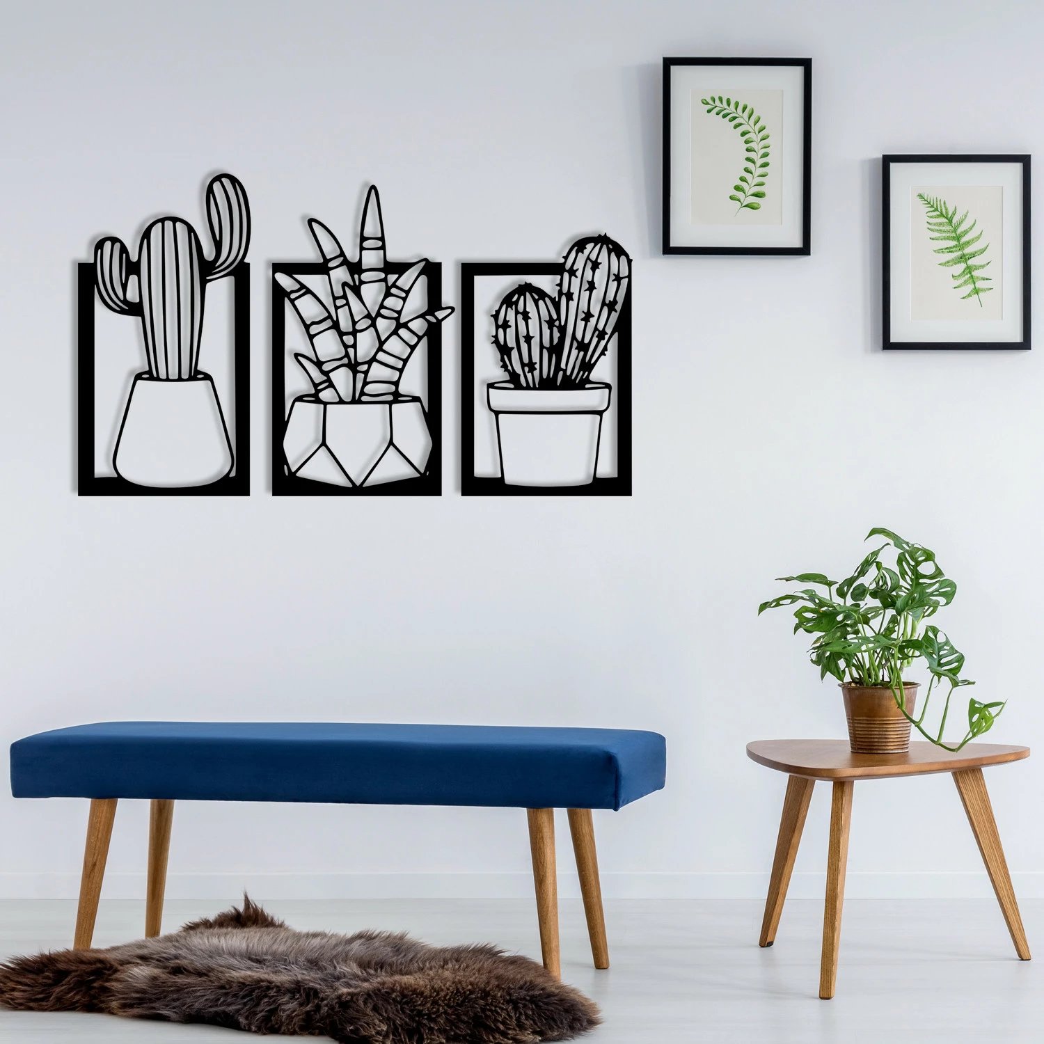 Aksesor dekorativ metalik për mur Wallity, Nazen, ngjyrë e zezë, 49x29cm