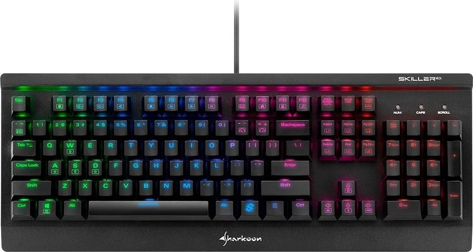 Tastierë mekanike Sharkoon Skiller SGK3, RGB, Kailh Blue, e zezë