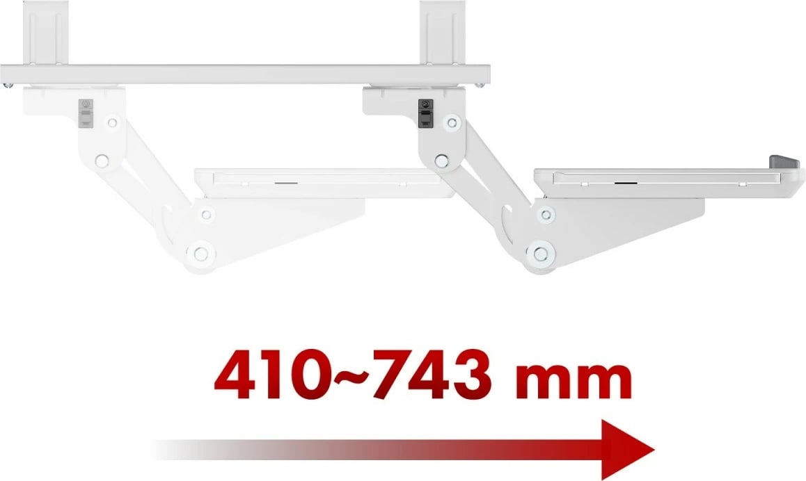 Mbajtës tastiere Maclean MC-156 W, nën tavolinë, i bardhë
