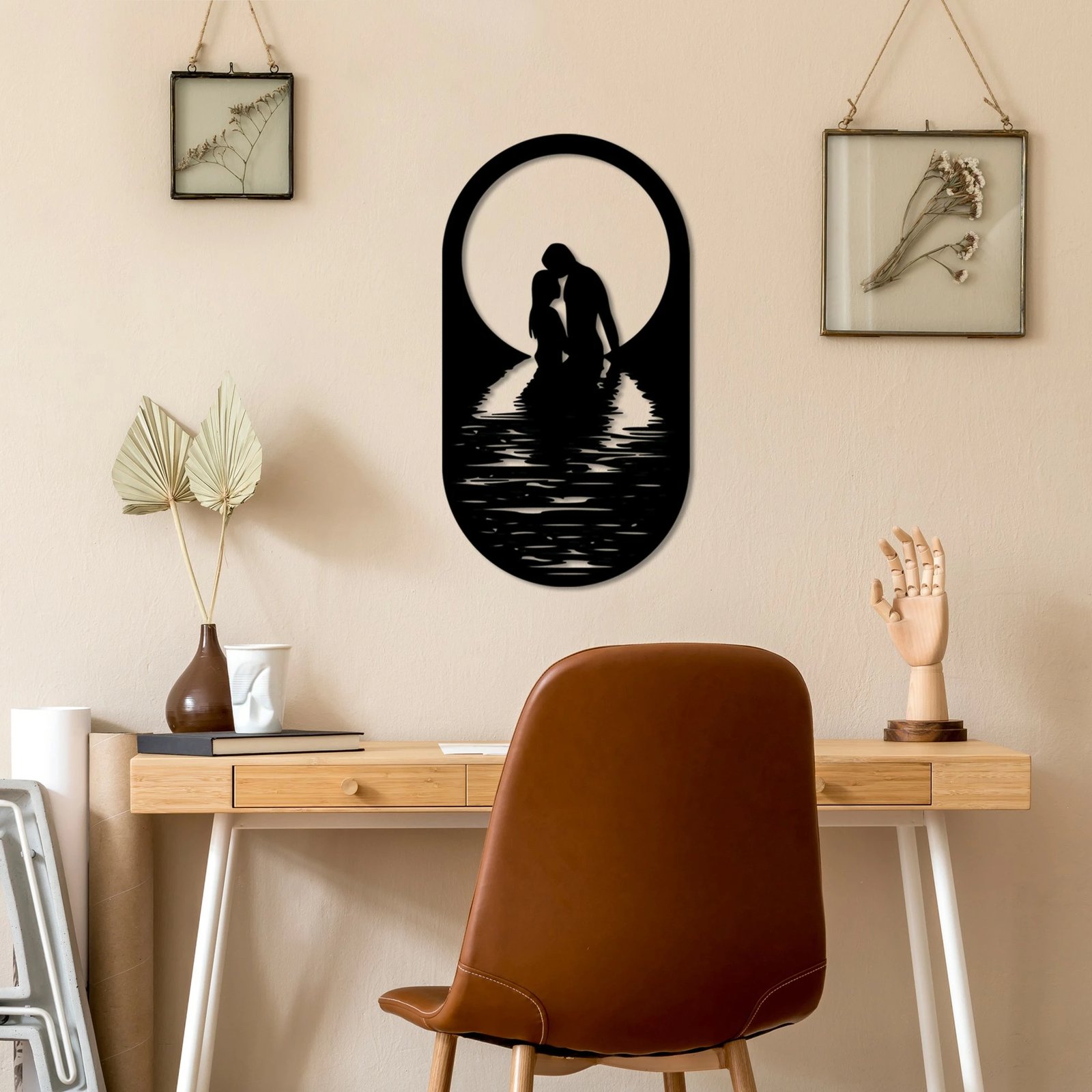 Aksesor dekorativ metalik për mur, Wallity, Romantik