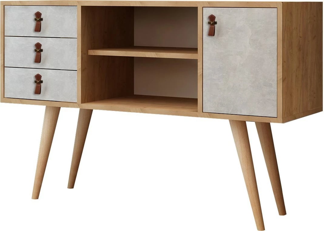 Konsol Skye Decor, ngjyrë lis dhe e bardhë, Indira