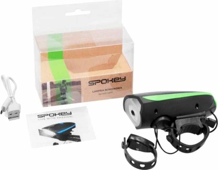 Dritë me bilbil për biçikletë Spokey Raini, e zezë dhe e gjelbër