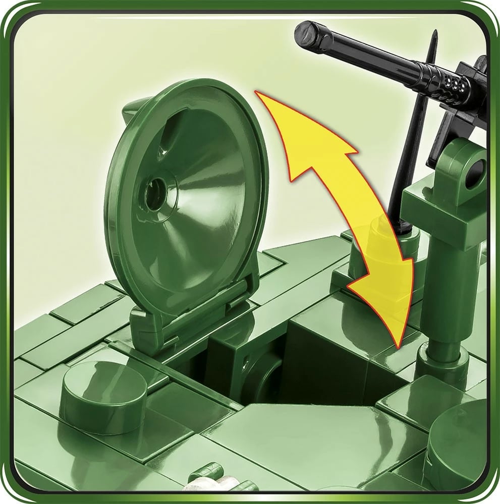 Set blloqe ndërtimi Cobi Sherman M4A3E2 Jumbo, 720 pjesë, me 2 figura, Jeshile Set blloqe ndërtimi Cobi Sherman M4A3E2 Jumbo, 720 pjesë, me 2 figura, Jeshile