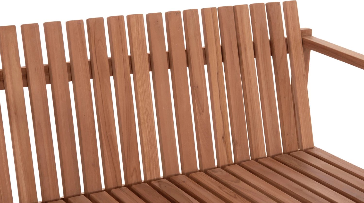 Bankë për jashtë, 2 vende, dru tik, ngjyrë natyrale, VED FH18124, 130x60x86cm