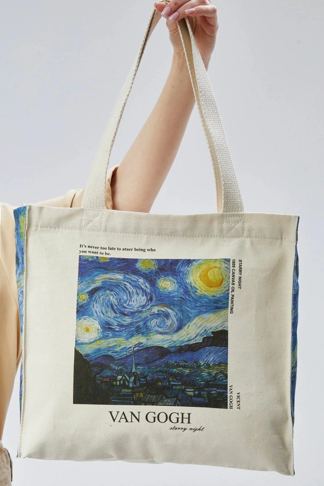 Torbë tote Zoozie Bags, krem, 2270, dizajn Van Gogh Starry Night