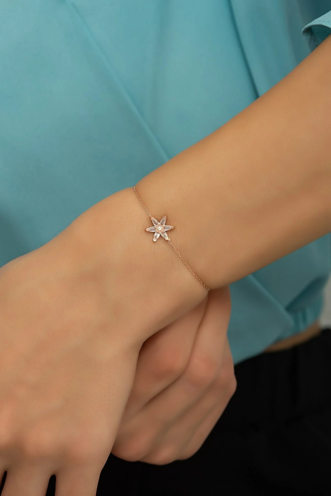 Byzylyk argjendi Jumeon, ngjyrë rozë e artë dhe e bardhë, NRZ99765