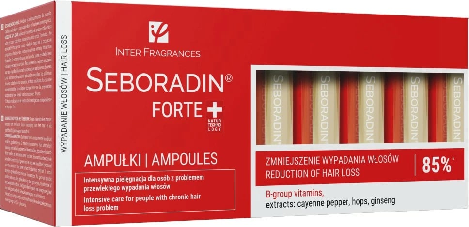 Ampula kundër rënies së flokëve SEBORADIN Forte për femra, 14x5.5ml