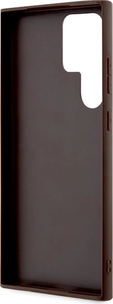 Mbështjellës Guess 4G Metal Gold Logo për Samsung Galaxy S23 Ultra, Kafe