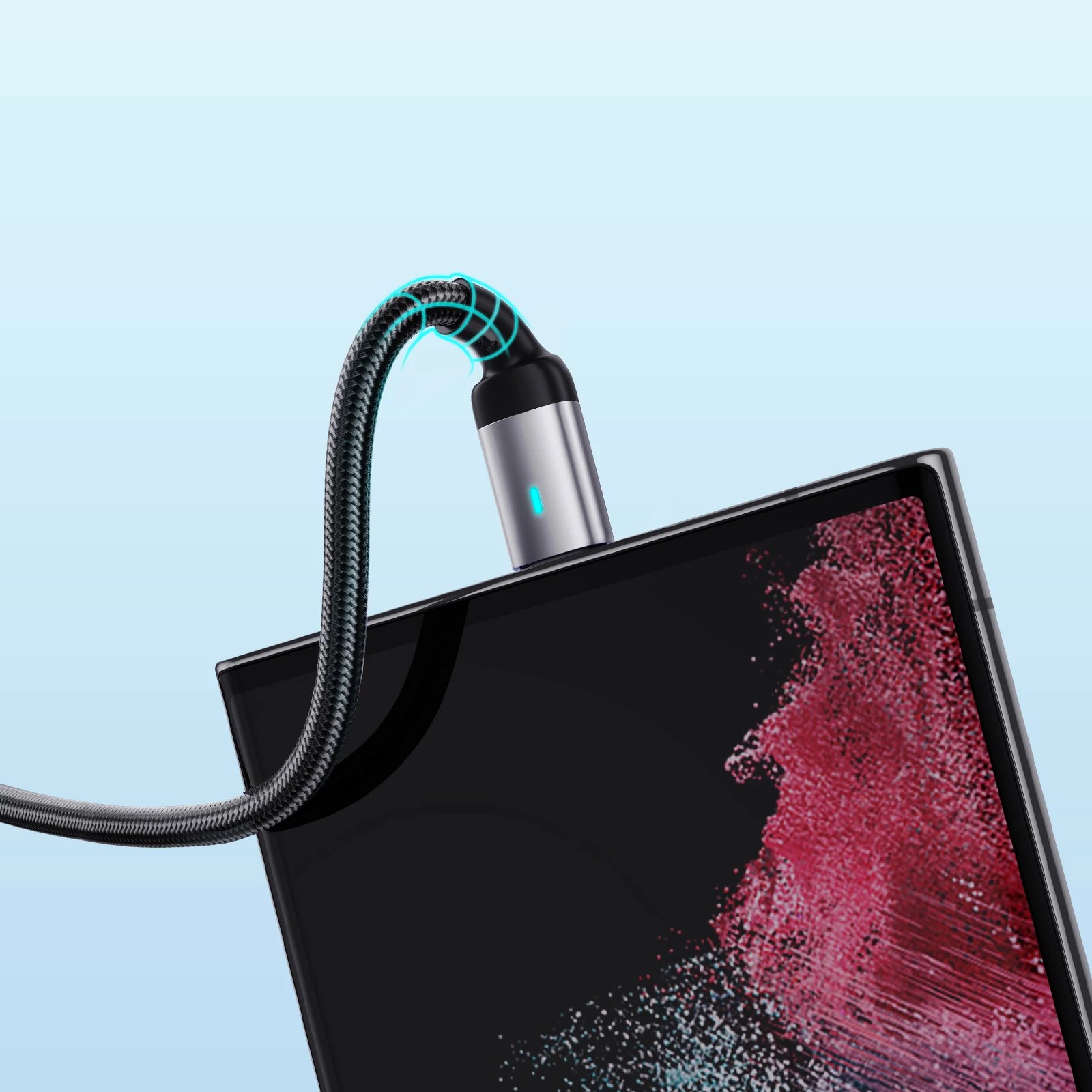 Kabllo USB-A në USB-C Joyroom Extraordinary Series A10 S-UC027A10B 1.2 m 3A LED, e zezë