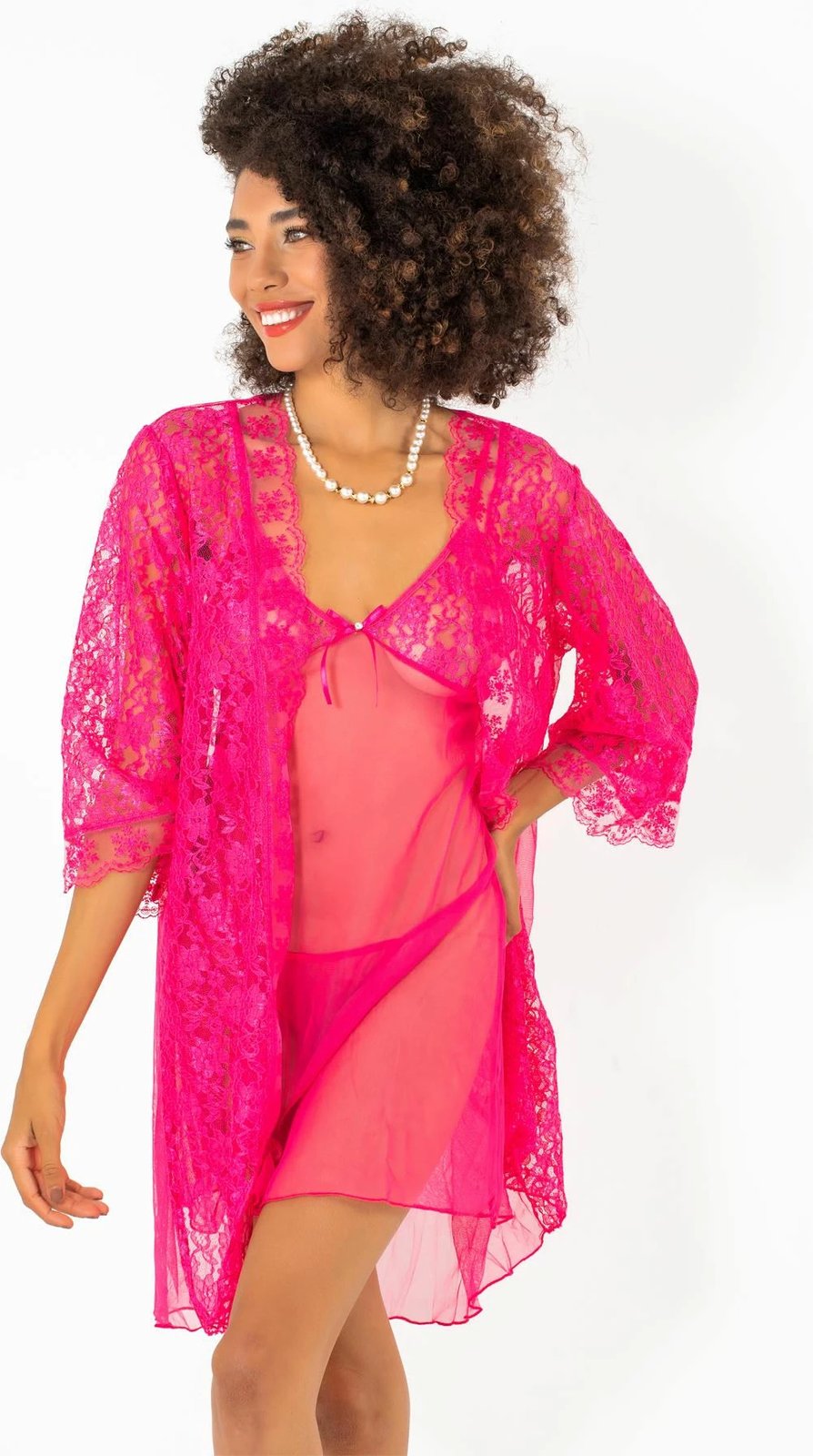 Set fustan nate me mëngjes, rozë, Jumeon, 011-008005