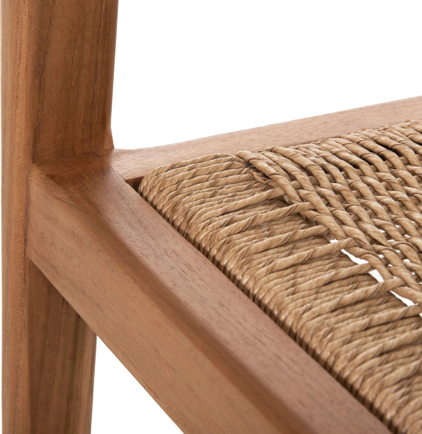 Karrige ngrënieje RENLY, dru tik natyral, litar VIRO, 60x59x82cm