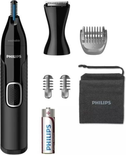 Trimmer Philips NT5650/16 për hundë, veshë dhe vetulla, i zi, me etui