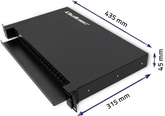Pllakë switch optike Qoltec 54480, 24 porta, SC/SX, e zezë