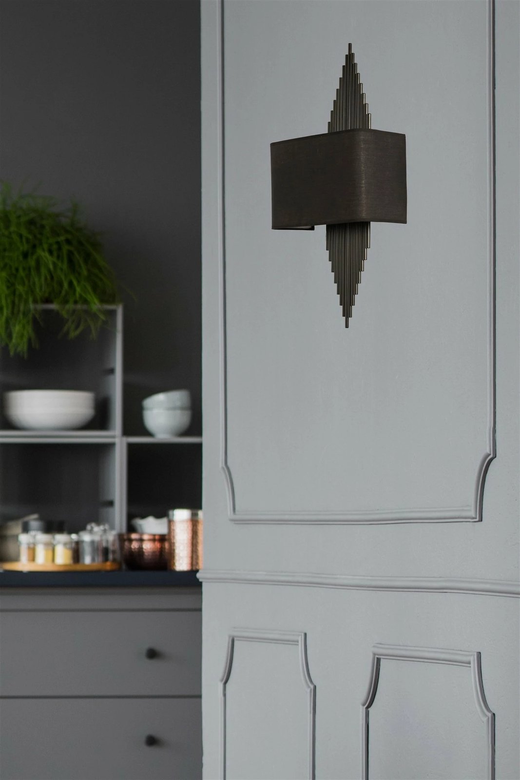 Aplik muri Opviq, dizajn modern, ngjyrë e zezë, Hande Siyah Dikdörtgen, abazhuri i zi