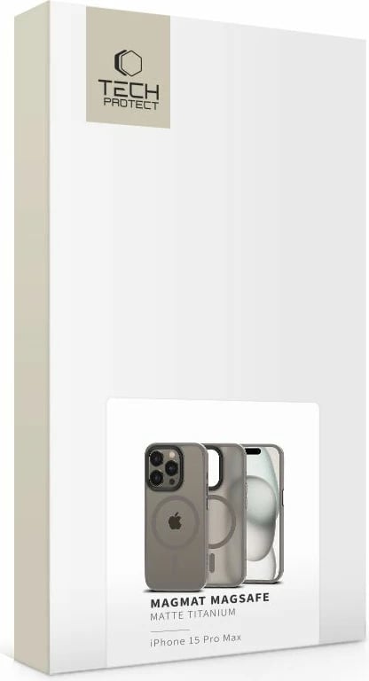Mbështjellës Tech-Protect MagMat MagSafe për iPhone 15 Pro Max, titanium matte