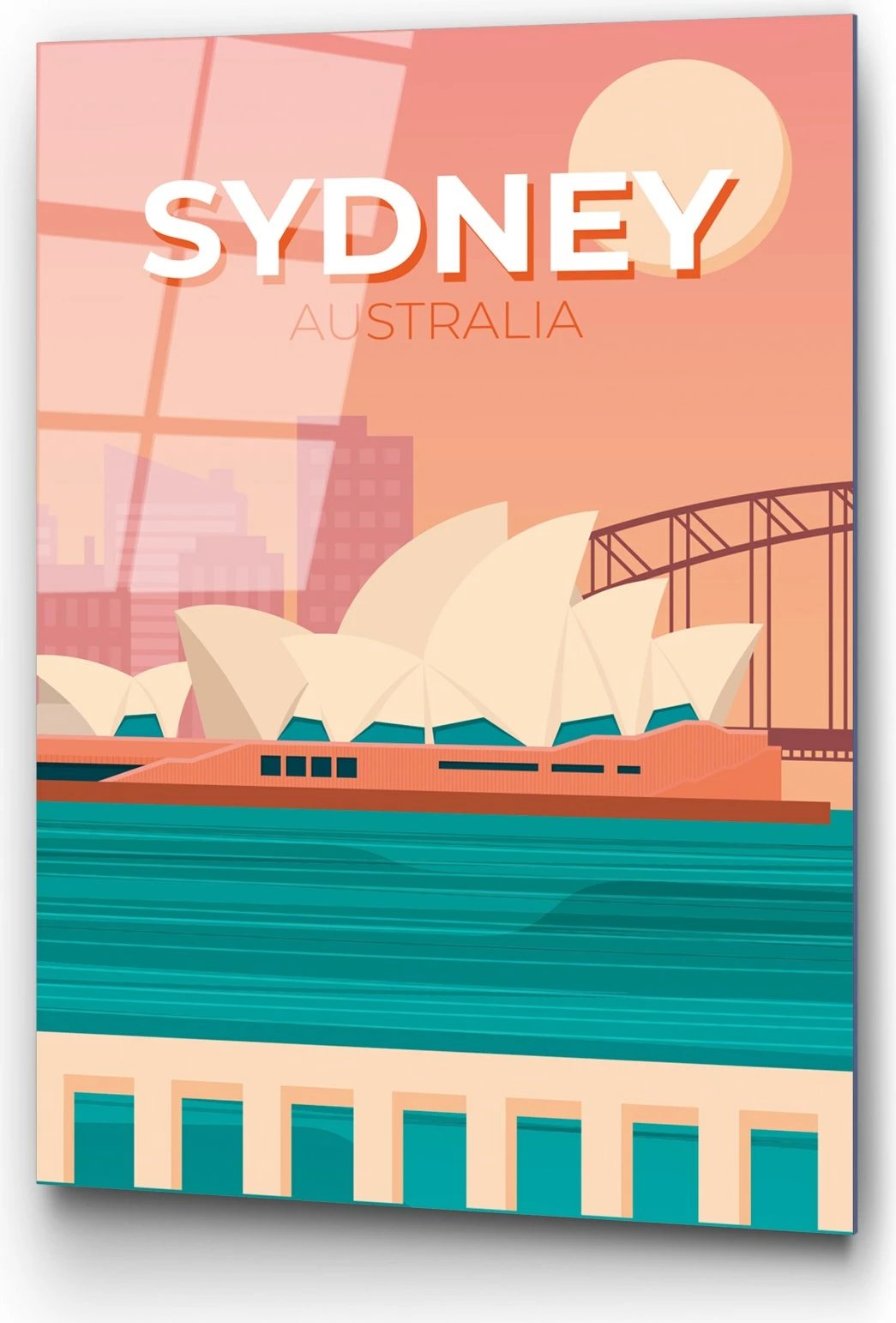 Pikturë dekorative prej xhami të temperuar, shumëngjyrëshe, 30x45cm, Sydney Australia