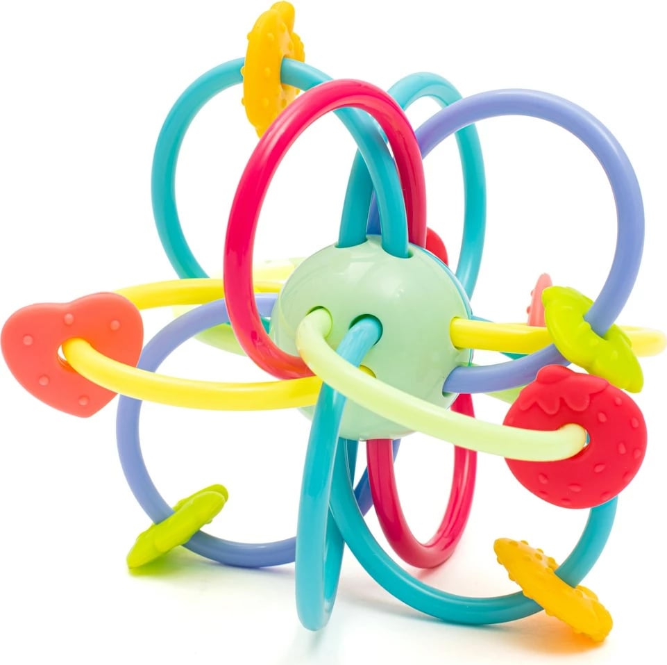 Dhembëzues silikon-plastik me zile, BABY MIX, sterilizim 100°C, multingjyrësh