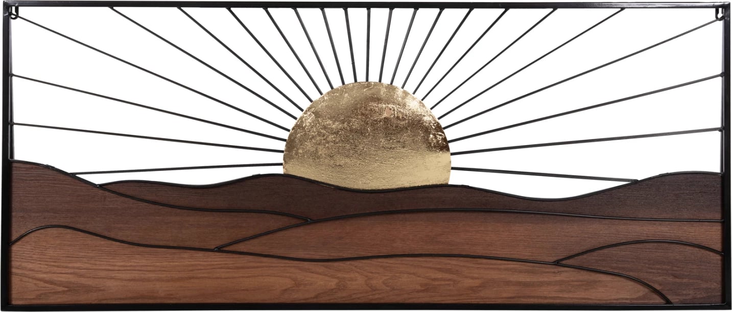 Dekor për mur FH4219 ngjyra druri natyrale-metal i zi 117x3x50H cm