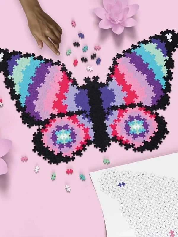 Puzzle bllokësh Plus-Plus Butterfly 800 copë, Shumëngjyrësh