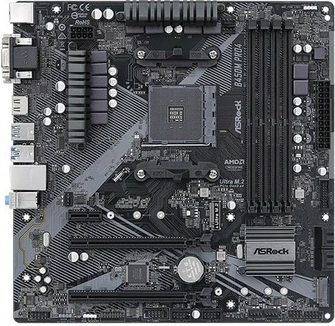 Pllakë amë ASRock B450M Pro4 R2.0, Socket AM4, uATX, 4 DDR4, e zezë