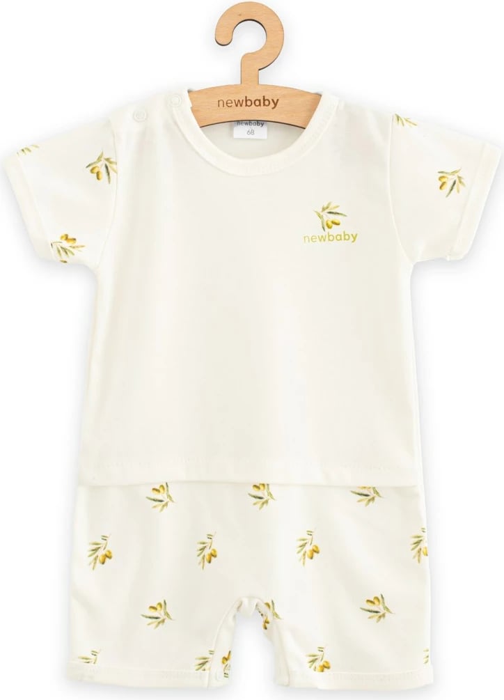 kombinezon veror bebe, NEW BABY Olives, 100% pambuk organik, madhësia 56 (0–3m), bezhë