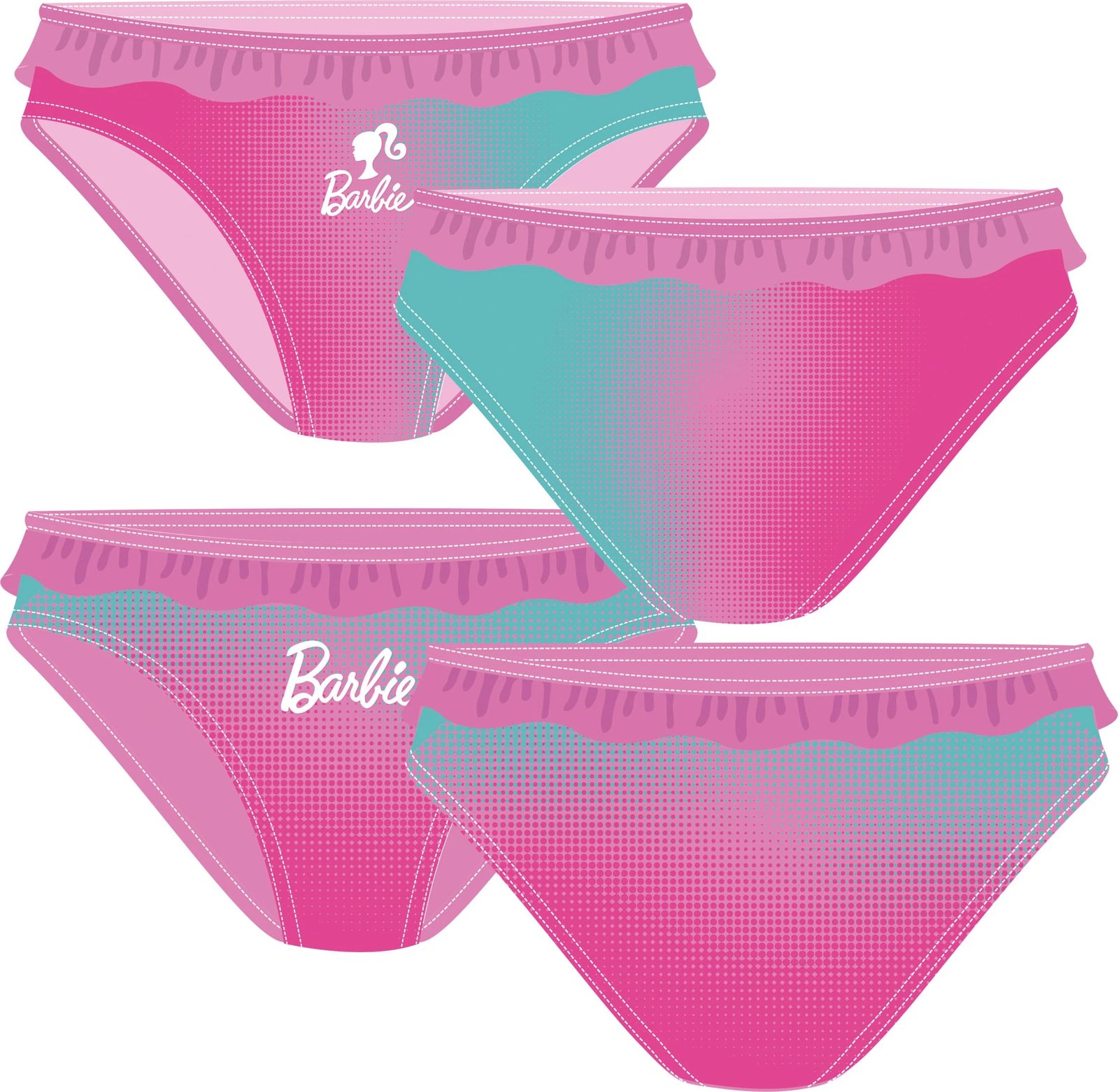 Kostum Noti Disney Barbie - Swim-Slip 2A 8348 (Pembe, 4)