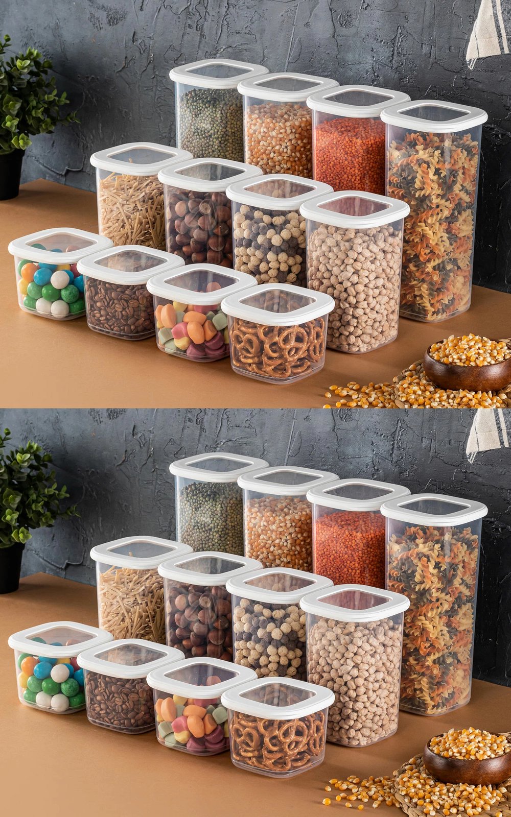 Set kuti plastike për organizim, 24 copë, Hermia, BNMPOLYWS24-51217