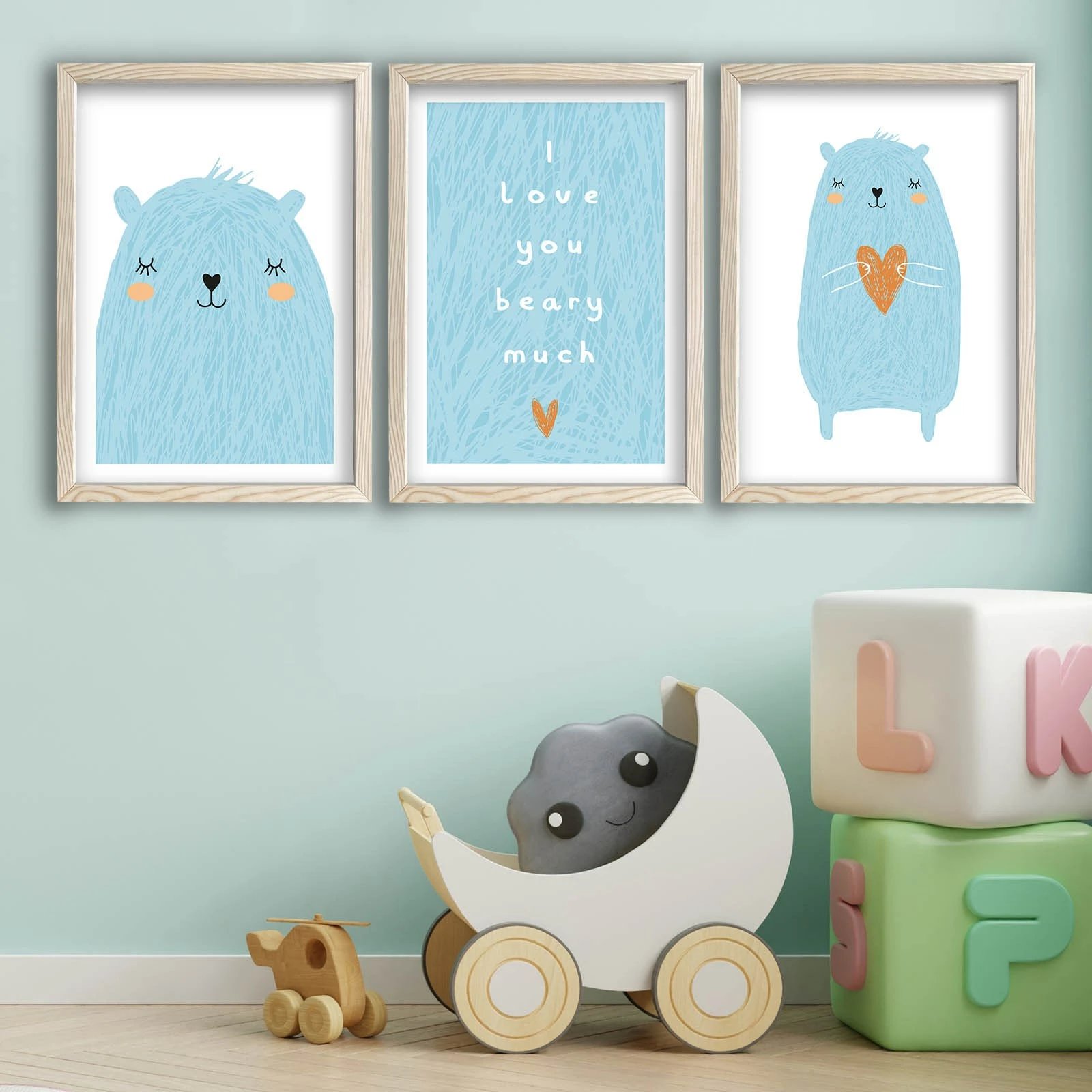 Pikturë dekorative me kornizë MDF (3 copë), Wallity, 3P3853KCT-003