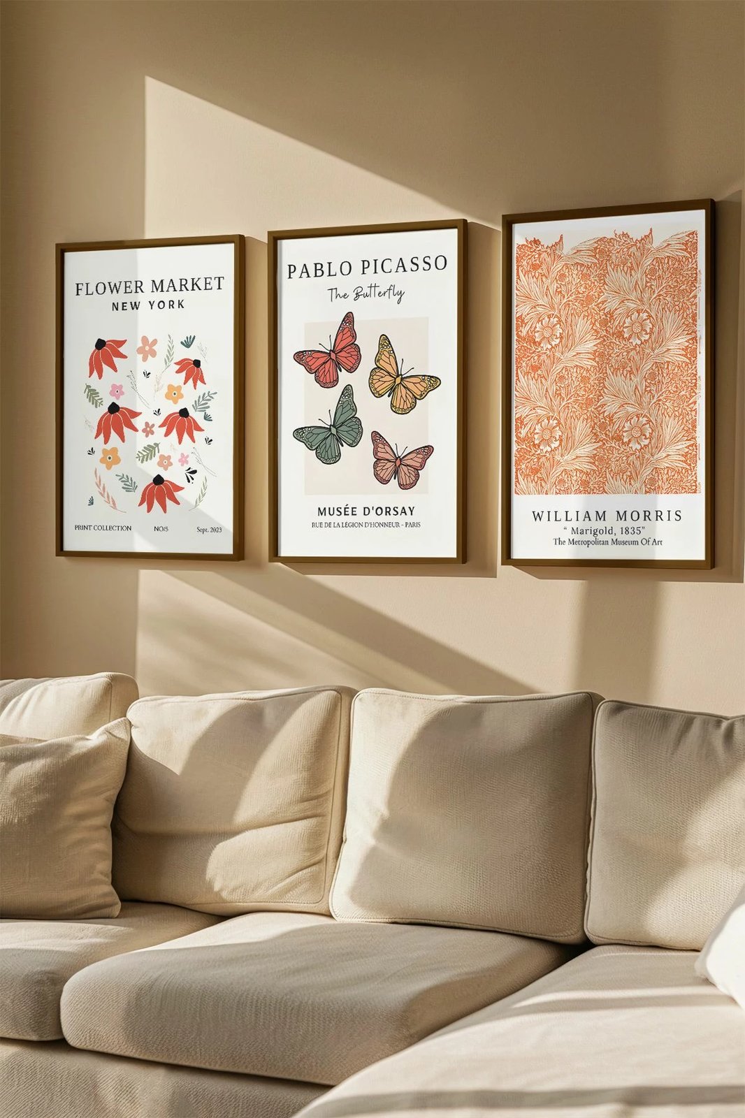 Pikturë dekorative me kornizë (3 copë), Wallity, Artvmodel20-Kahve