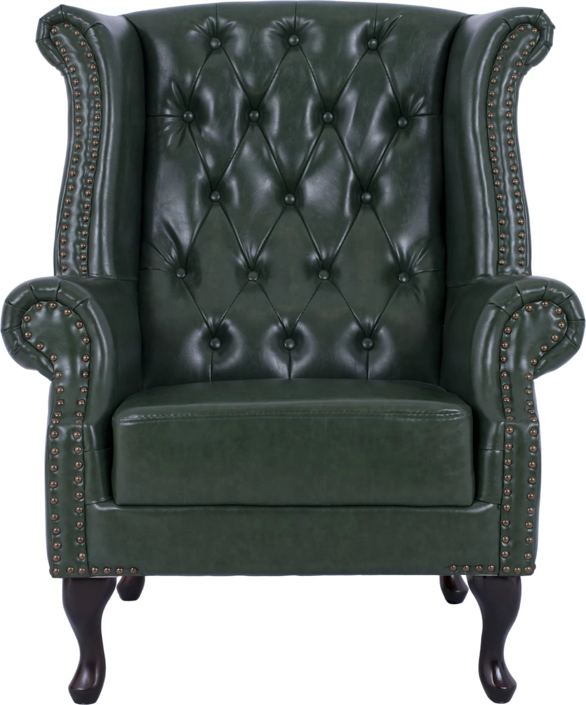 Karrige e tipit Chesterfield Polina, FH0053.08, ngjyrë jeshile Cypress PU 83x79x104 cm