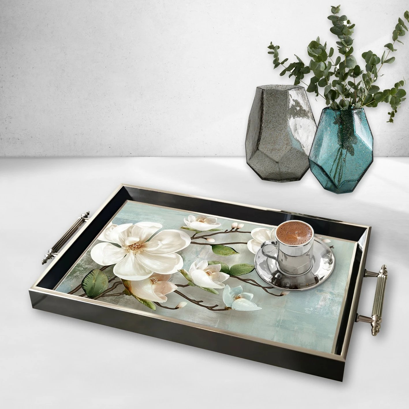 Tabaka prej qelqi, dizajn Aberto, TPG9880, shumëngjyrëshe, 50x29x3.5cm