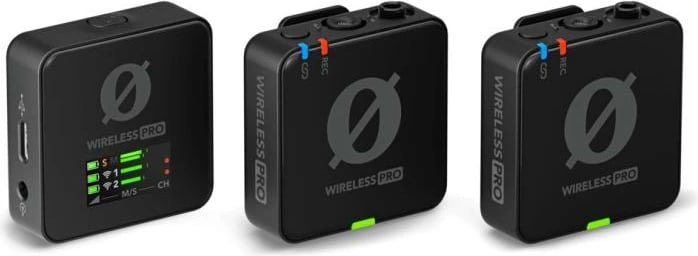 Mikrofon pa tel RØDE Wireless PRO (WIPRO), rreze 260 m, e zezë, set 2 transmetues + 1 marrës