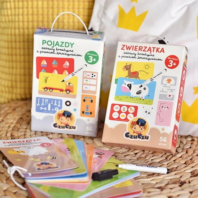 Set edukativ CzuCzu Animal Fun Creative Activities me pisak të fshirshëm, 56 faqe