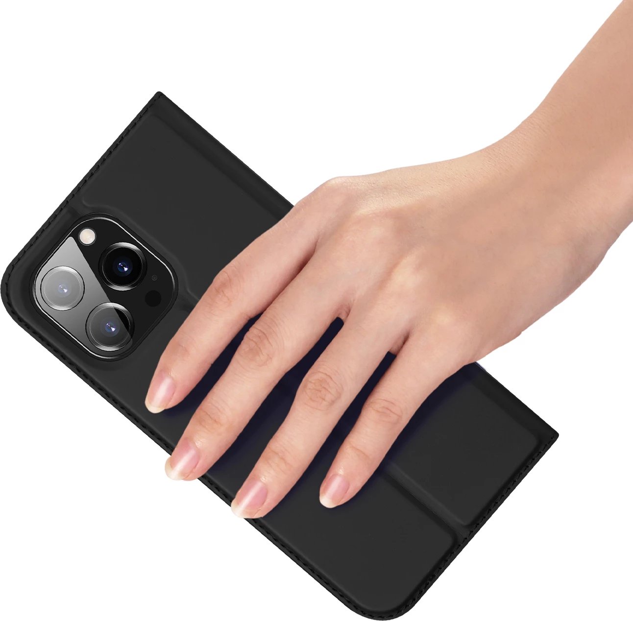 Mbështjellës Dux Ducis Skin Pro për iPhone 14 Pro Max, me kapak, i zi Mbështjellës Dux Ducis Skin Pro për iPhone 14 Pro Max, me kapak, i zi
