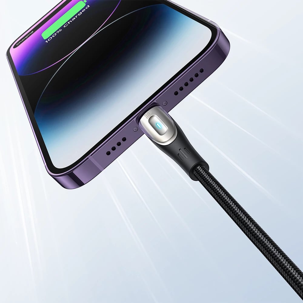 Kabllo Joyroom Pioneer Series SA31-CL3 USB-C në Lightning, 1.2m, 30W, e zezë