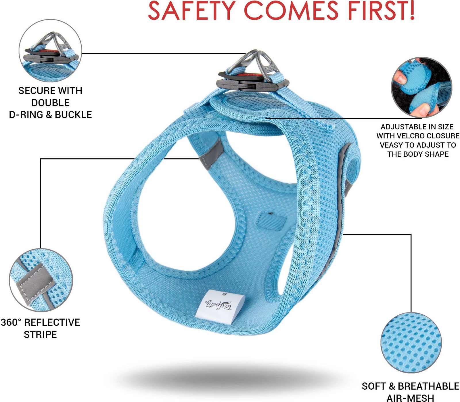 Parzmore për qen, Air-Mesh, ngjyrë kaltër, Paws & Whiskers