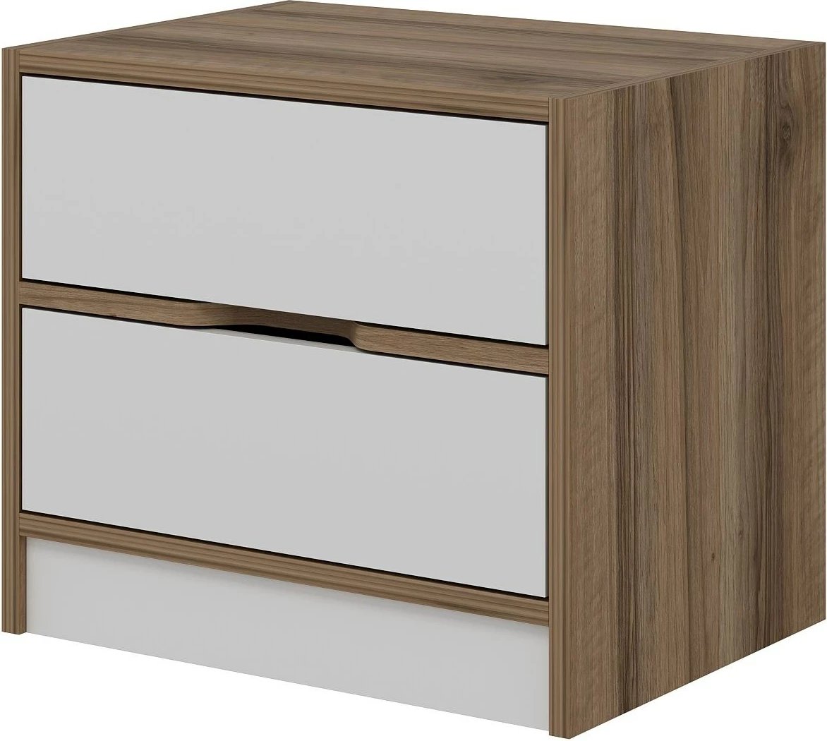 Komodinë nate Hanah Home, Elina - 8171, ngjyrë arre dhe e bardhë