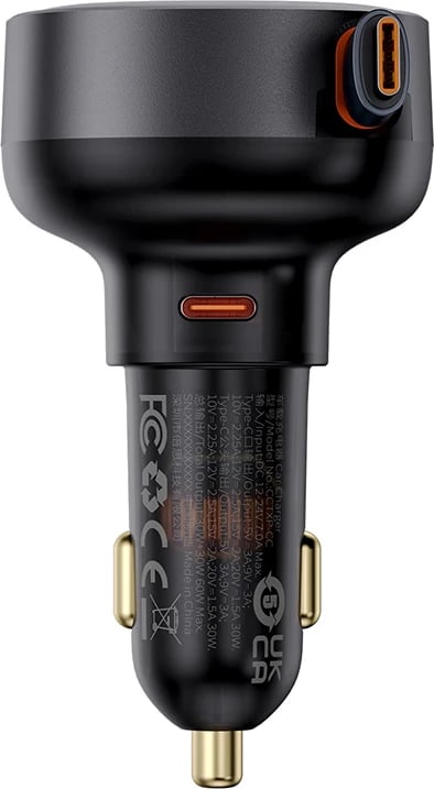 Karikues veture Baseus Enjoyment Pro, USB-C (femër/mashkull), 60W, i zi