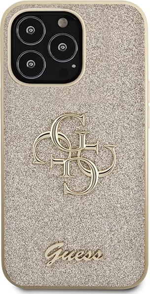 Mbështjellës Guess GUHCP13LHG4SGD për iPhone 13/13 Pro, Glitter Script Big 4G, Ari Mbështjellës Guess GUHCP13LHG4SGD për iPhone 13/13 Pro, Glitter Script Big 4G, Ari