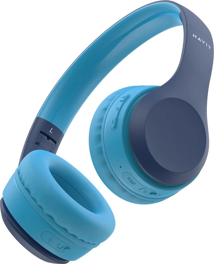 Kufje Bluetooth për fëmijë Havit H626BT, Wireless & Wired, 400 mAh, të kaltërta