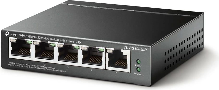 Switch TP-Link TL-SG1005LP, 5 porta Gigabit, 4x PoE+, Desktop, i zi