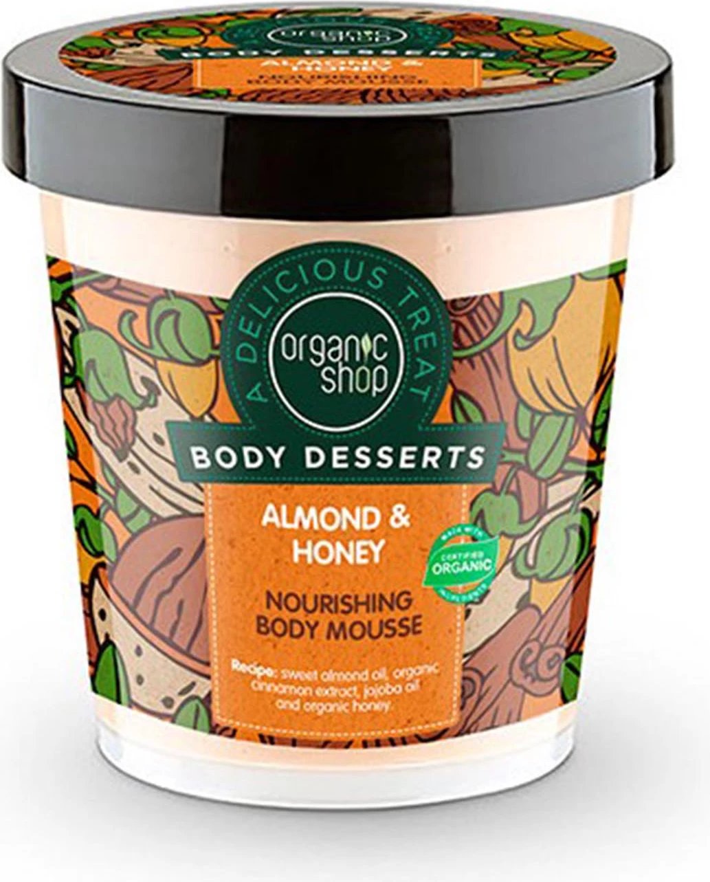 Espumë trupi unisex Organic Shop Almond & Honey 1 copë
