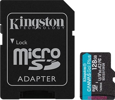 Kartë memorie Kingston MicroSD Canvas Go Plus, 128GB, e zezë