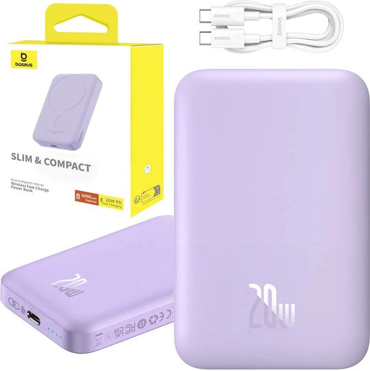 Powerbank Baseus Magnetic Mini 6000 mAh 20W, vjollcë