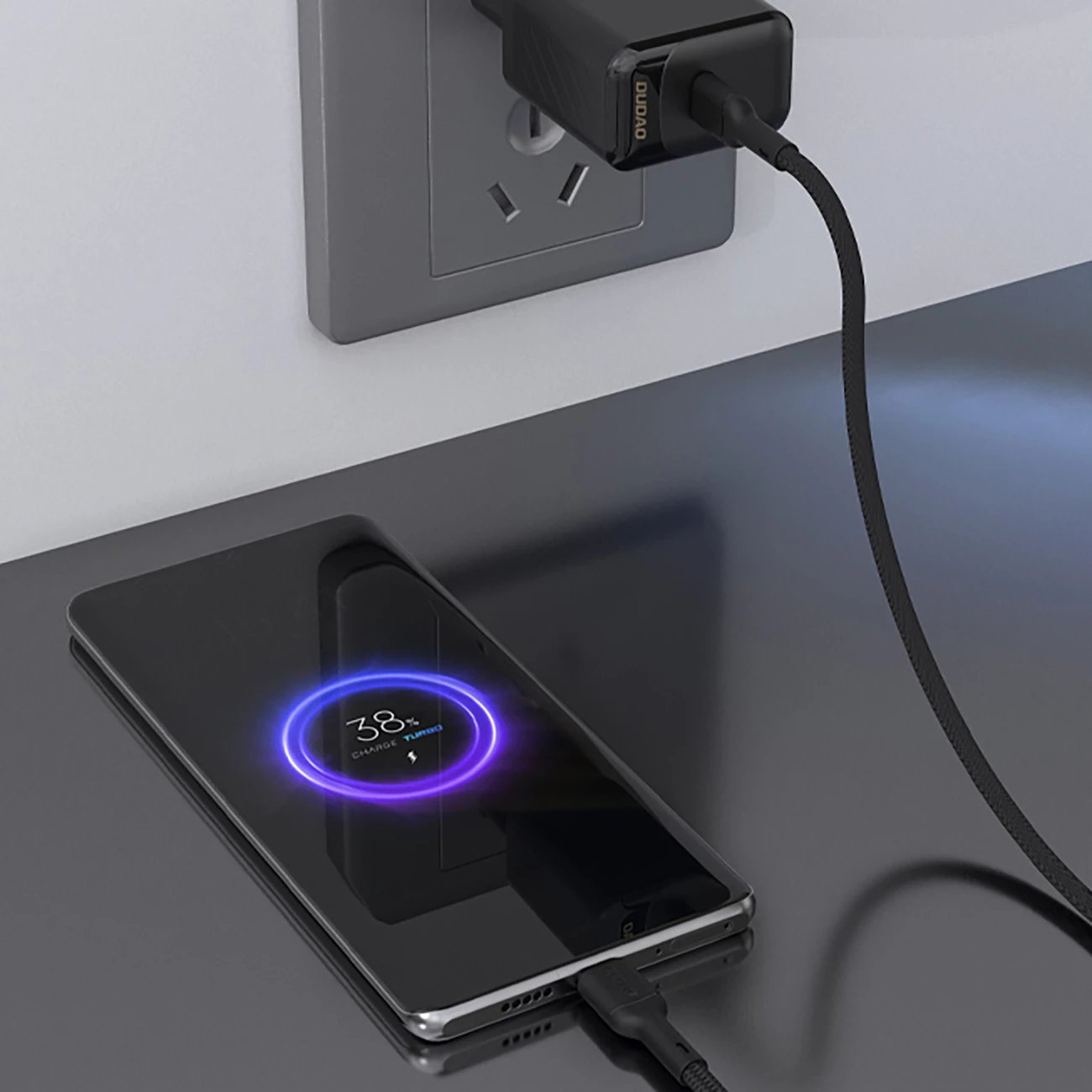 Kabllo USB-C në USB-C Dudao L9C, 1m, 65W, e zezë