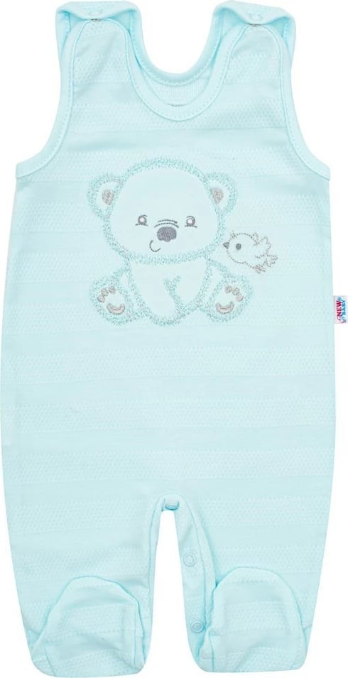 Set foshnje, New Baby Sweet Bear, 100% pambuk, madhësi 56 (0-3m), për djem, blu, set 4 pjesë