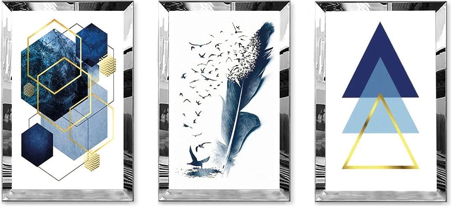 Pikturë dekorative MDF-Plexiglass (3 copë), Wallity, Huhu410, 50x70cm