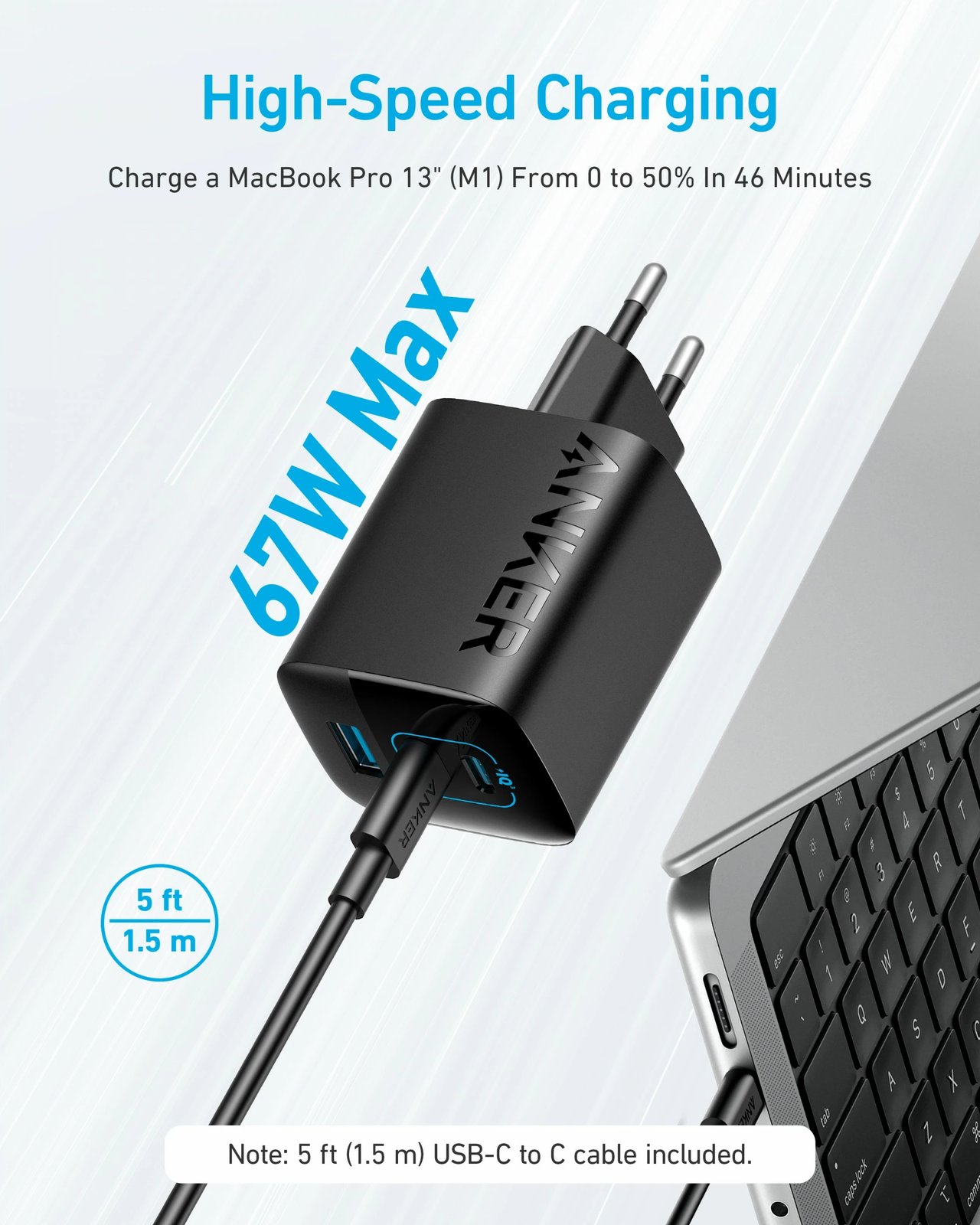 Karikues Anker 336, 67W, USB, i zi